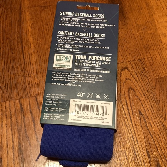 🌸NIP DSG Mens Stirrup and Sanitary Baseball Socks Combo Pack - size Large - Picture 4 of 8